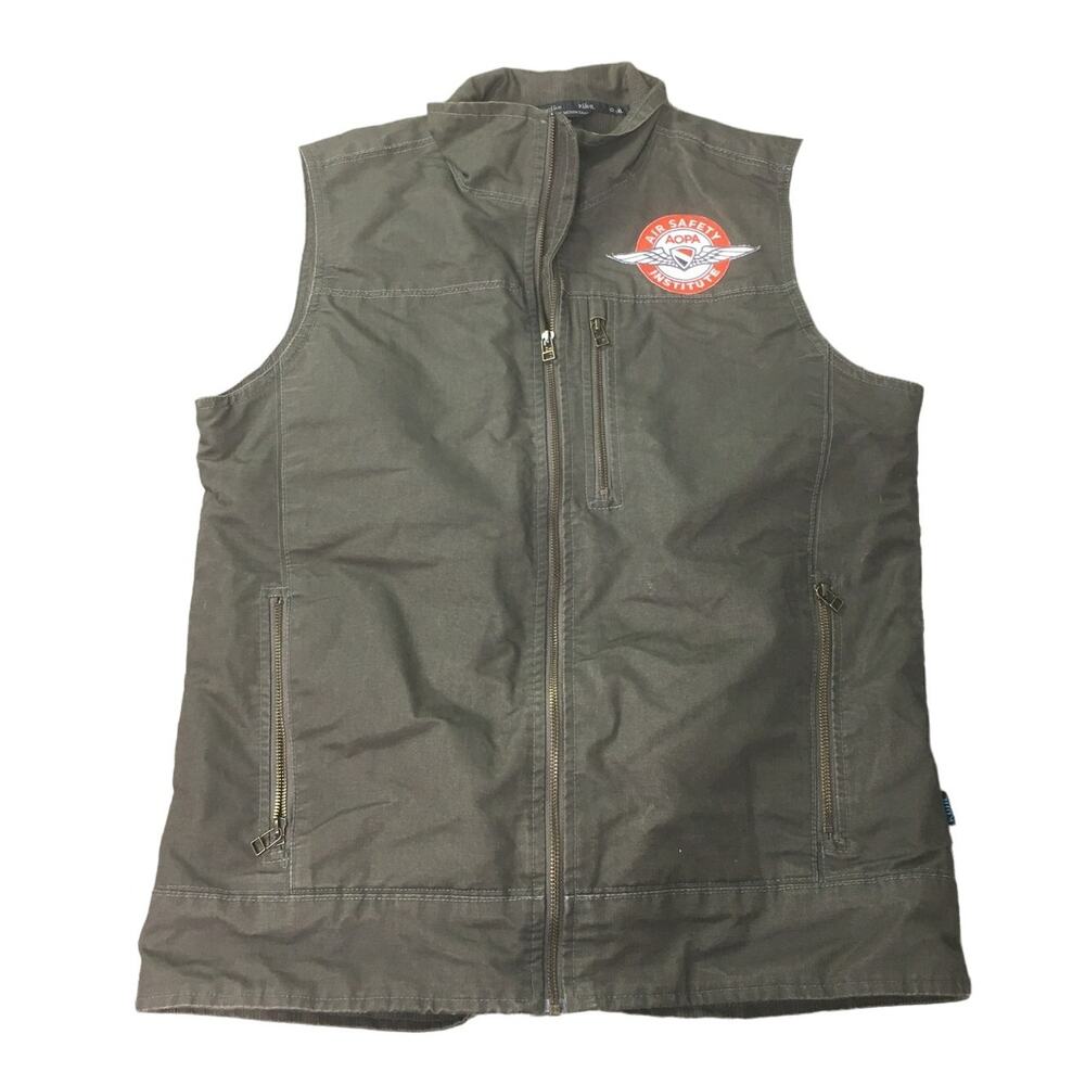 KUHL AOPA Air Safety Institute Men Zip Vest Jacket Outdoor Dark Green Large